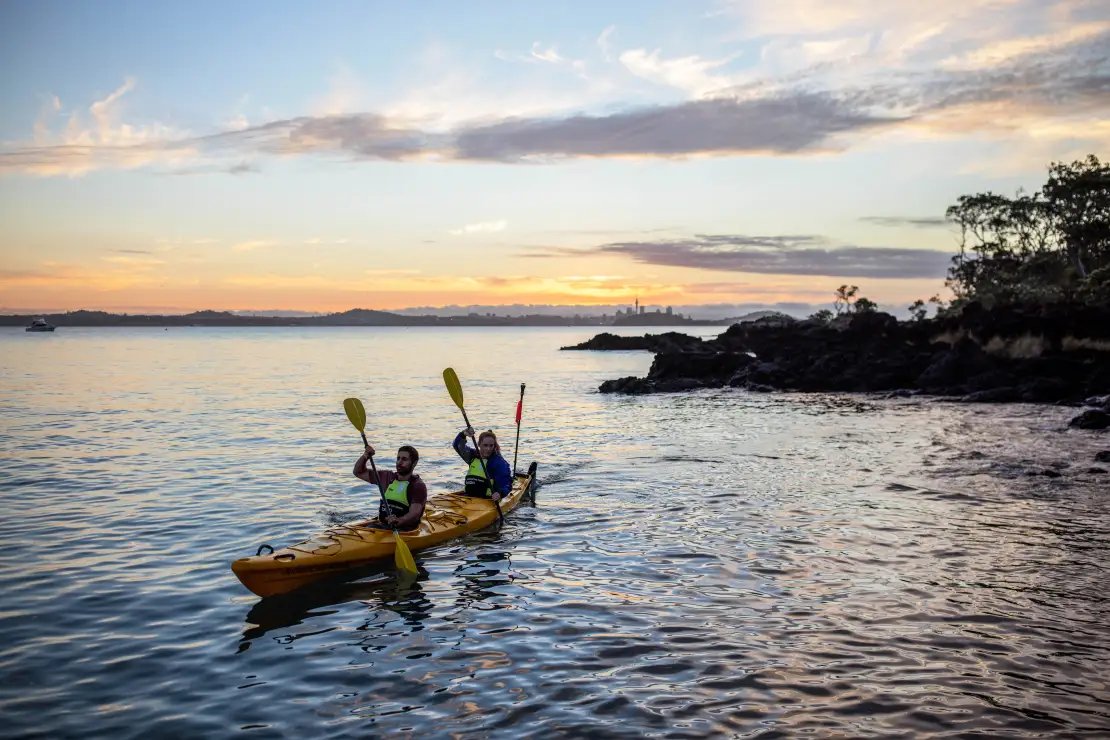 Our customer with our guide enjoying kayaking